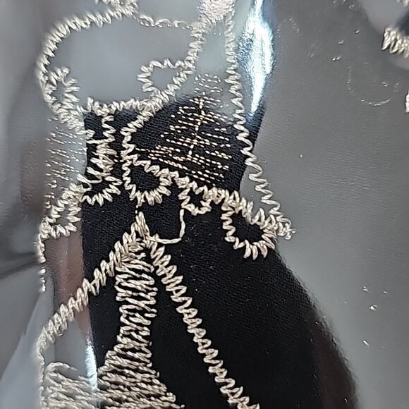 Womens Sz 1X Black Shear Babydoll Silver Embellished Whimsigoth Grunge Goth Top - Picture 10 of 10